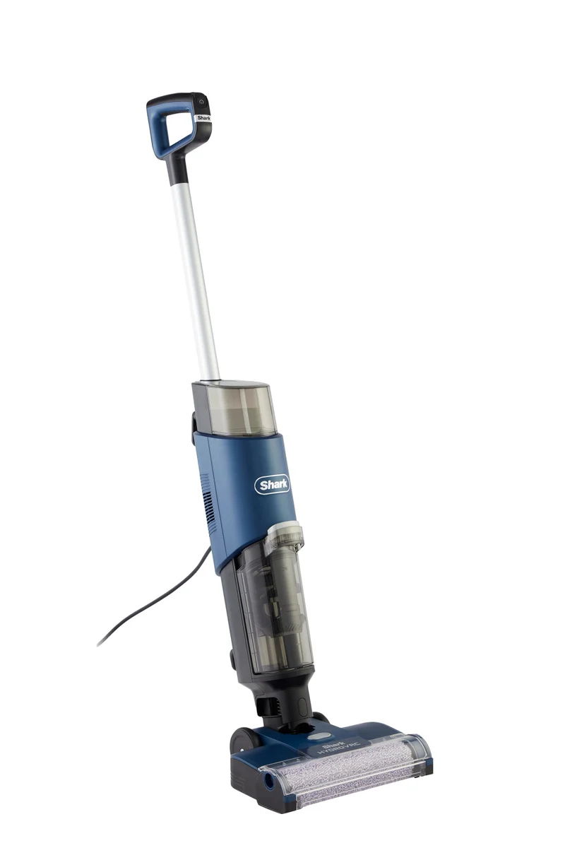 Shark HydroVac WD100EU Lavapavimenti con Filo 3in1 Aspira Lava Autopulente, Spazzola Antimicrobica, Wet & Dry, 170 W, Cavo 7,6 m, Blu Navy