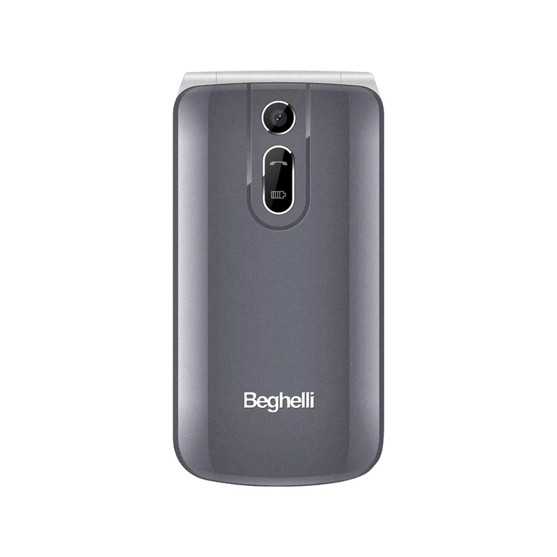 Beghelli Telefono Cellulare per Anziani SLV18N ECO - Dual SIM, Tasto SOS Salvalavita, Tasti Grandi, Vivavoce, GSM, Grigio