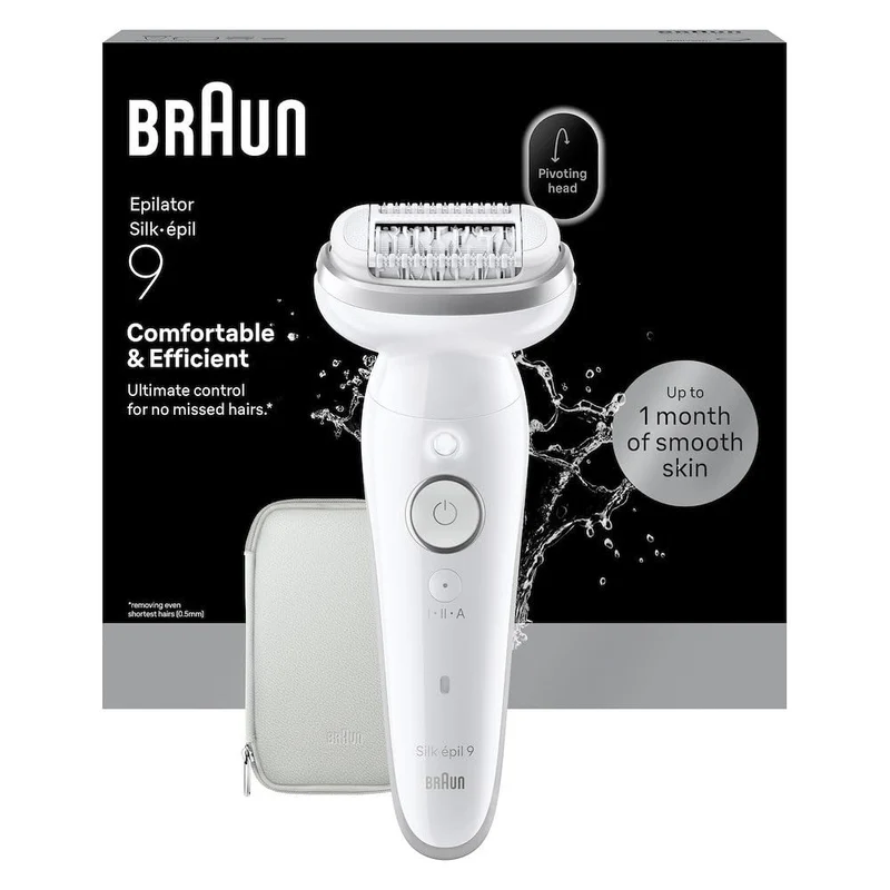Braun Epilatore Silk-épil 9 9-000 Wet&Dry 40 Pinzette Argento