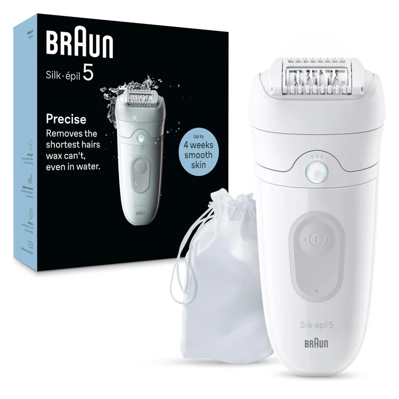 Braun Silk-épil 5 Epilatore 5-011 Wet & Dry 28 Pinzette MicroGrip Rosa