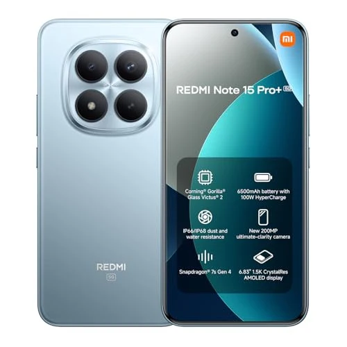 Smartphone Xiaomi Redmi Note 15 Pro+ 5G 8GB 256GB Glacier Blue 6500mAh