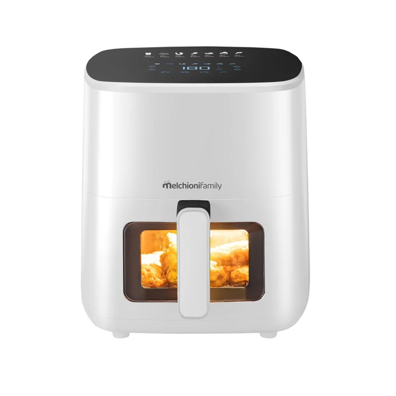 Melchioni Friggitrice ad Aria Marianna New 5L 1500W Display Touch 7 Programmi Timer 60 min 80°-200°C Bianca