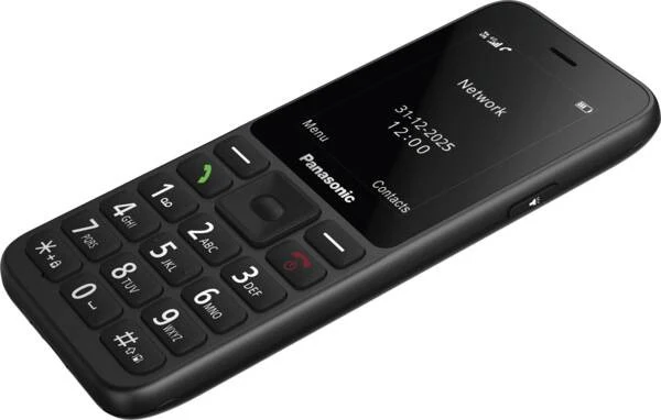 Panasonic KX-TU260EXB Telefono per Anziani 4G, Display 2,4", Tasto SOS, IP44, Bluetooth 5.0, USB-C, Nero