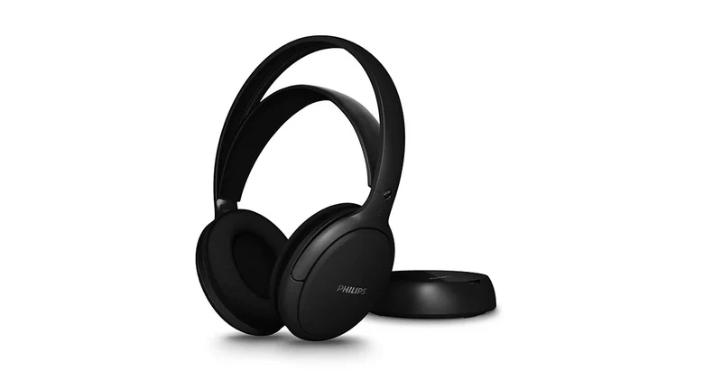 Philips Cuffie TV Over-Ear SHD6000BK/12, Wireless 30 m, Autonomia 30 Ore, Nero