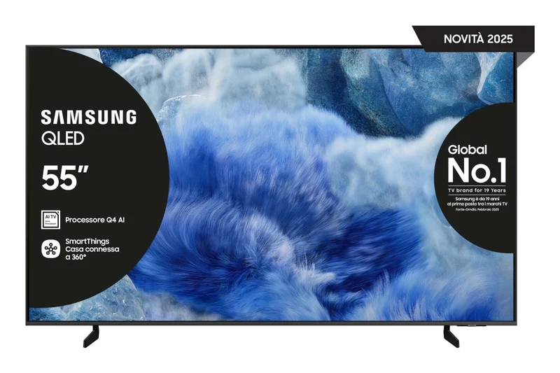 Samsung Smart TV QLED 55" 4K QE55Q8FAAUXZT Grigio con Intelligenza Artificiale 2025