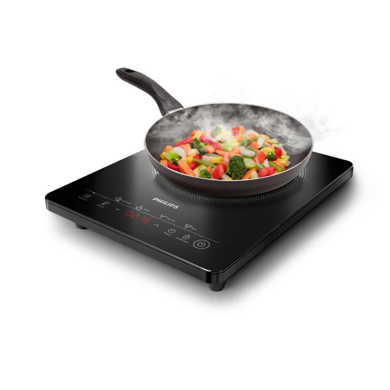 Philips Piastra a Induzione Portatile Serie 3000 HD5830/90 - 2000W, 8 Livelli, 4 Programmi, Display Touch, Spegnimento Automatico