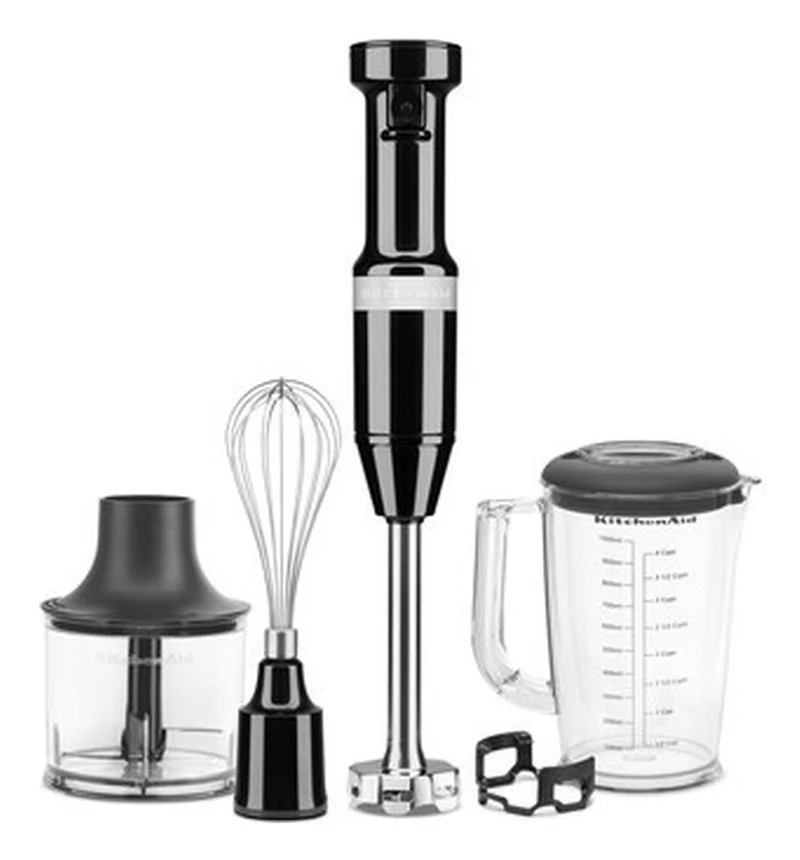 KitchenAid Frullatore ad immersione 5KHBV83EOB 180W Nero con Tritatutto e Frusta