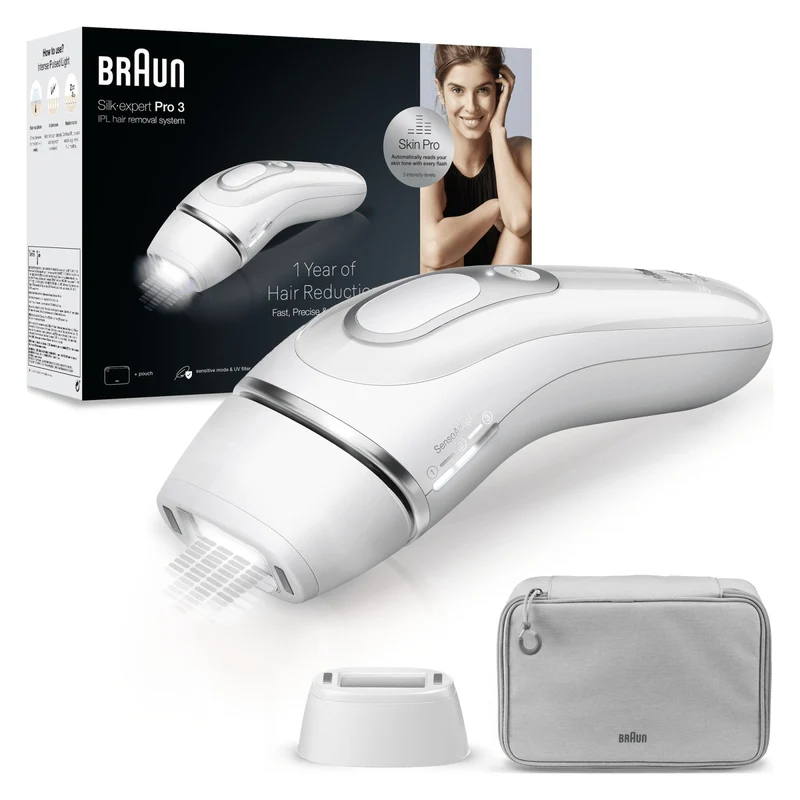 Braun Silk-expert Pro PL3020 Epilatore Luce Pulsata IPL Corpo e Viso Bianco Argento
