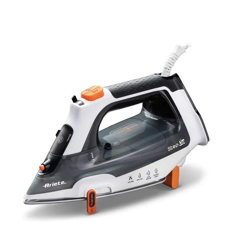 Ariete Ferro da Stiro a Vapore 6190 Step UP - Piastra Ceramica Ultraglide 57 Fori, 2400W, Vapore 30g/min, Colpo Vapore 155g, Serbatoio 320ml, Sollevamento Automatico