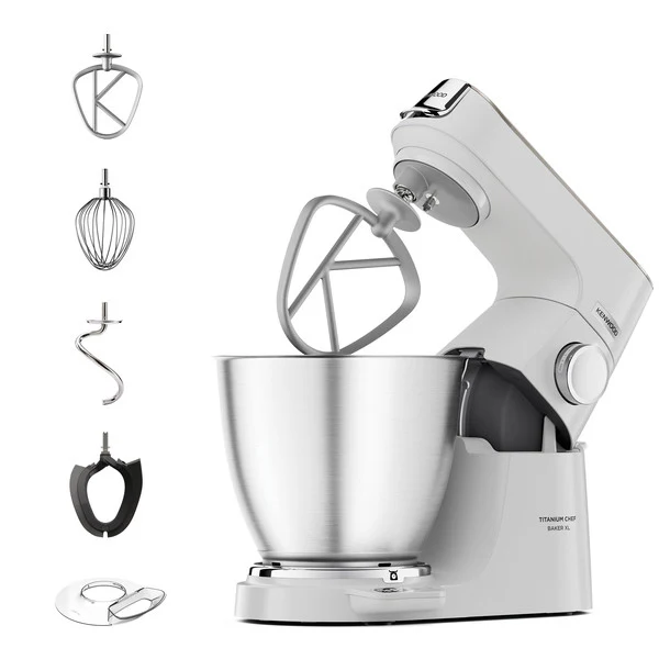 Kenwood Impastatrice Planetaria Titanium Chef Baker XL Lite KVL65.001WH 1200W Ciotola 7L Bianco