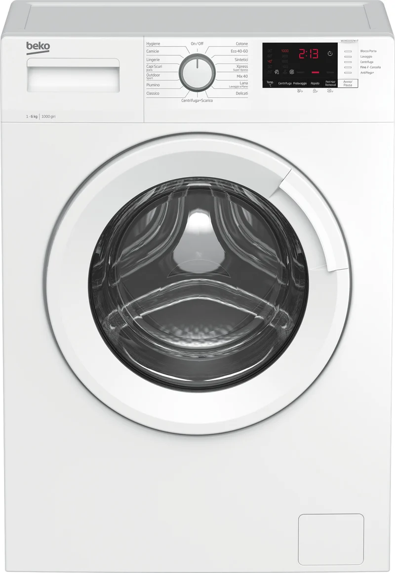 Beko WUX61032WIT Lavatrice 6 kg Carica Frontale 1000 Giri/min Bianco