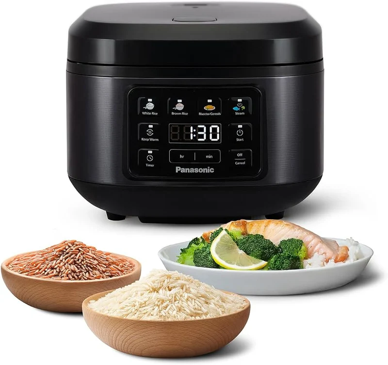 Panasonic Cuociriso con Vapore SR-DA152KXE 1,5 L 8 Porzioni Fuzzy Logic Avvio Ritardato Nero