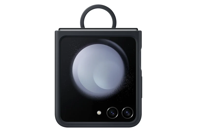 Custodia Samsung Galaxy Z Flip5 in silicone con anello, indaco, antiurto EF-PF731TNEGWW