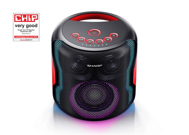 Sharp PS-919 Sistema Altoparlanti Portatile 2.1 Bluetooth 130W Nero Impermeabile