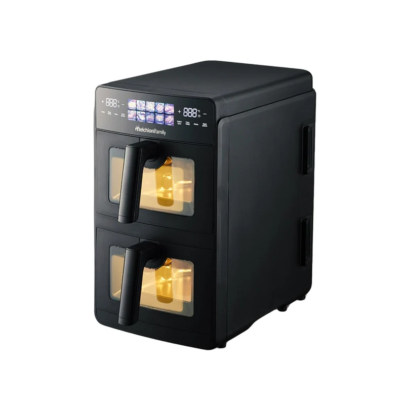 Melchioni Family Friggitrice ad Aria Giulia Doppio Cassetto 10L (5+5L) 2600W Nera