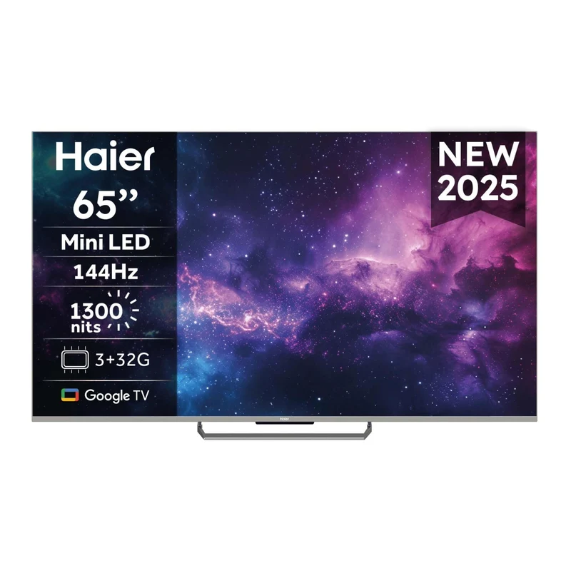 Haier Smart TV Mini LED 65" H65M90EUX 4K Ultra HD QD-Mini LED 144Hz Google TV Dolby Vision Dolby Atmos Wi-Fi 6 HDMI 2.1 Nero