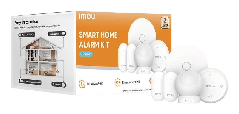 Imou Kit Allarme Domestico Smart ZigBee 5 Pezzi - Gateway ZG2, Sensore Movimento ZP1, 2x Sensore Porta/Finestra ZD1, Telecomando ZB1