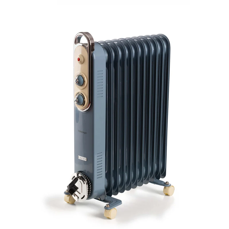 Ariete Radiatore a Olio Vintage 8252 11 Elementi 2500W 3 Livelli di Potenza Celeste