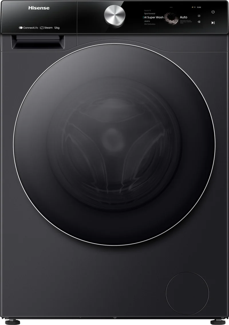 Lavatrice Hisense WF7S1247BB Carica Frontale 12kg 1400 Giri/min Nero Classe A