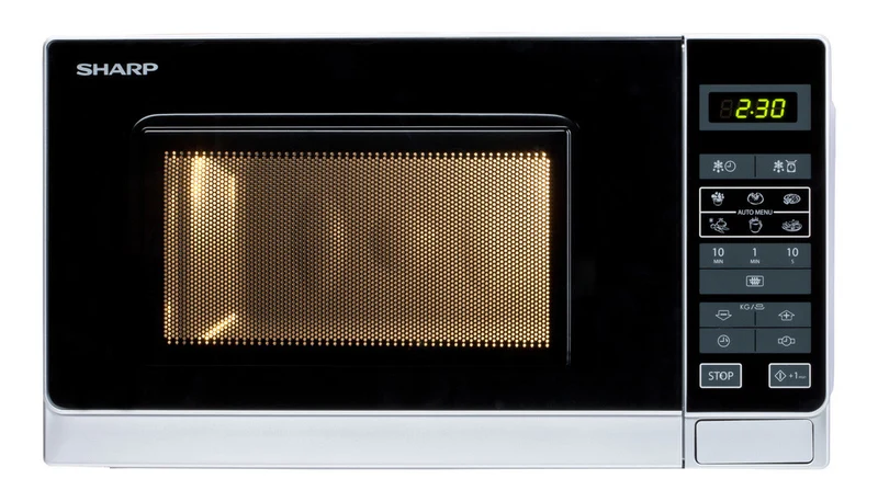 Sharp R-242INW Forno Microonde 20L 800W Argento e Nero con Funzione Scongelamento