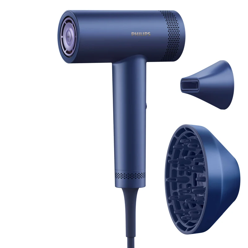 Philips Asciugacapelli Serie 8000 BHD839/10 Blu 1400W Ionico 3 Velocità 7 Temperature