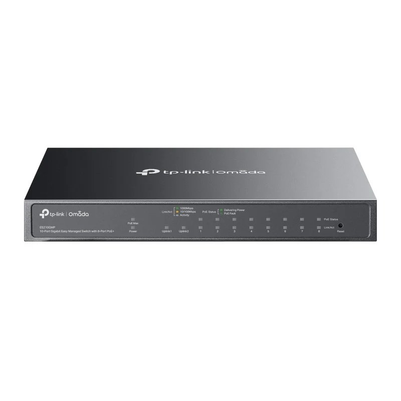 TP-Link ES210GMP Switch di Rete Gestito Gigabit Ethernet PoE+ 10 Porte Nero