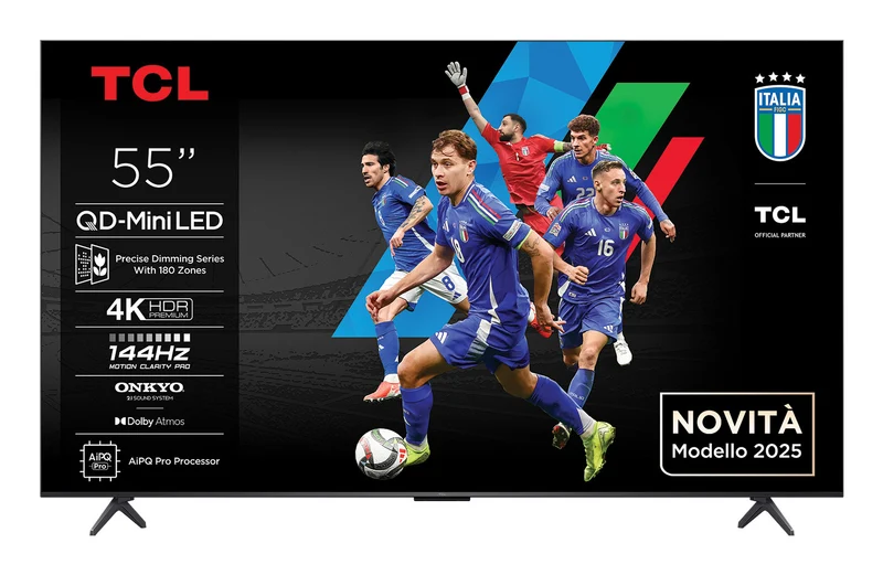 Tcl 55C69K Tv Qled Mini-Led 55" 4K 144Hz Dolby Vision Google Tv Grigio