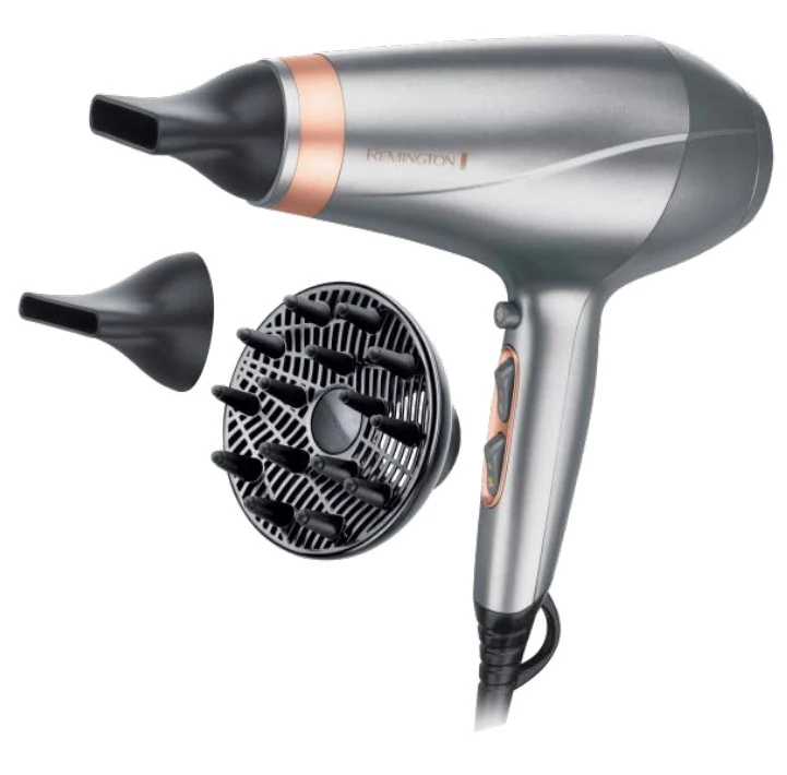 Remington AC8820 Asciugacapelli Professionale 2200W Argento con Ioni e Ceramica