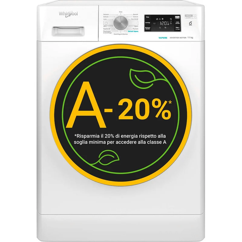 Whirlpool FFB 1148 BSV IT Lavatrice Libera Installazione 11kg 1400 Giri Bianco