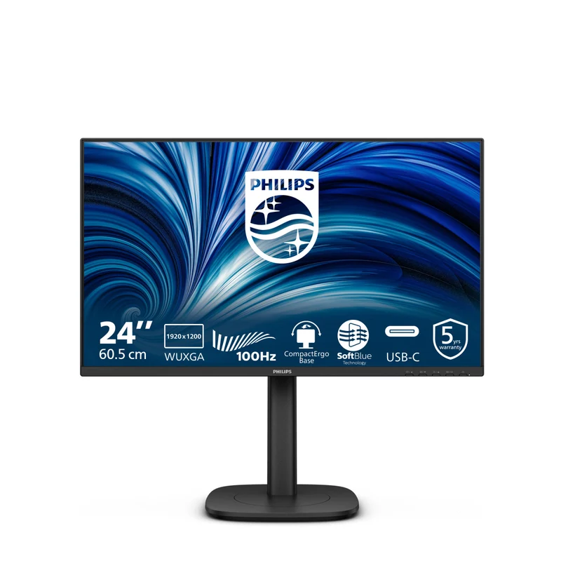 Philips Monitor PC 24B2N3200D/00 24.1'' IPS 1920x1200 100Hz Ergonomico Nero