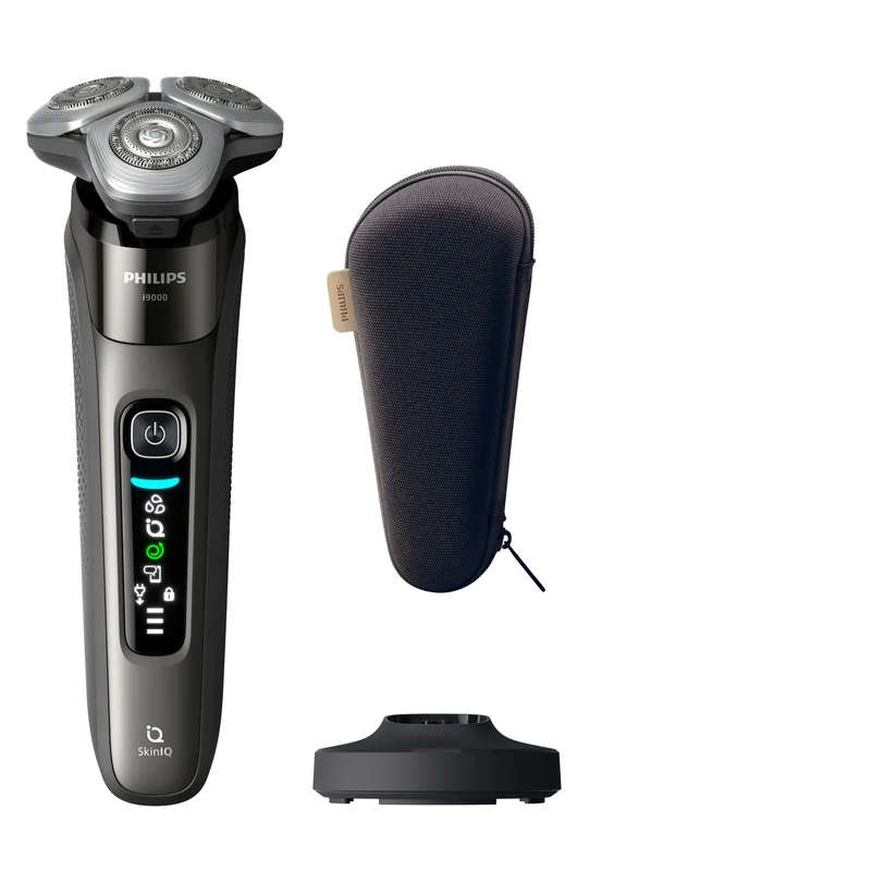 Philips Rasoio Barba X9002 Wet & Dry SkinIQ 3 Testine Acciaio Inox Ricaricabile