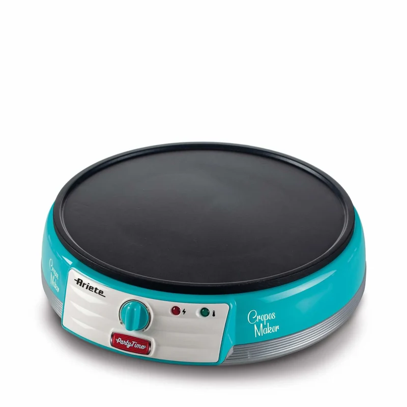 Ariete Crepes Maker Party Time 202 Azzurro Antiaderente 1000W con Spatole in Legno