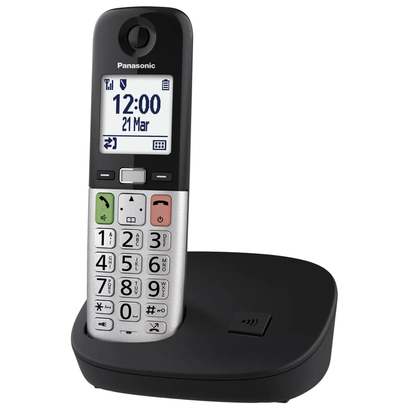 Panasonic KX-TGU410EXB Telefono Cordless Nero Volume Amplificato Compatibile Acustici
