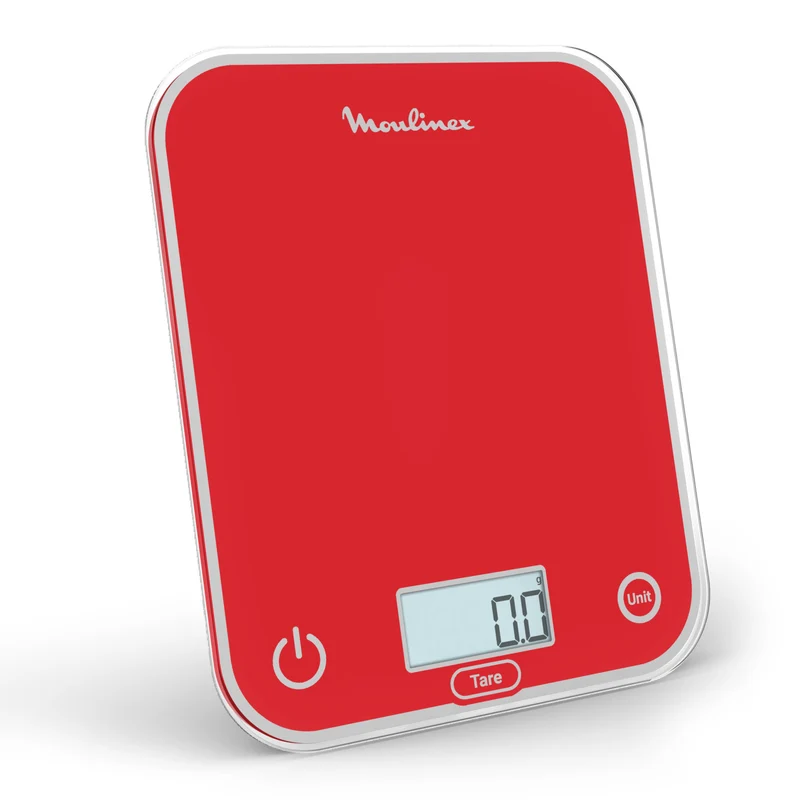 Moulinex BN50U3 Bilancia da Cucina Elettronica 5kg Precisione 0,5g Rossa in Vetro