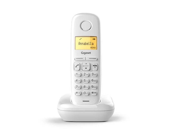 Gigaset A170 Telefono Cordless DECT Bianco con Identificatore Chiamata e Display LCD