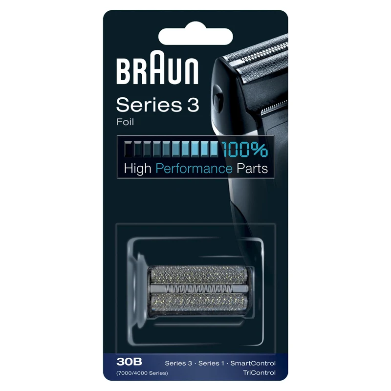 Braun Lamina di Ricambio 30B Series 3 Nero Compatibile con Syncro e SyncroPro