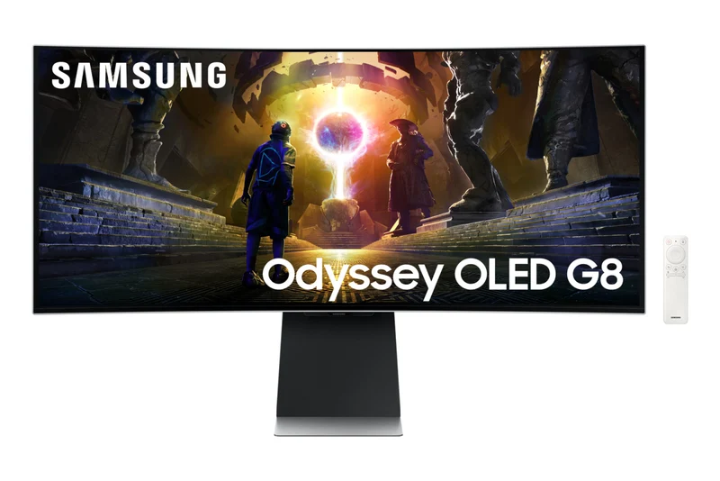 Samsung Odyssey G8 Monitor Gaming 34" WQHD Curvo OLED 175Hz HDR10+ FreeSync Argento