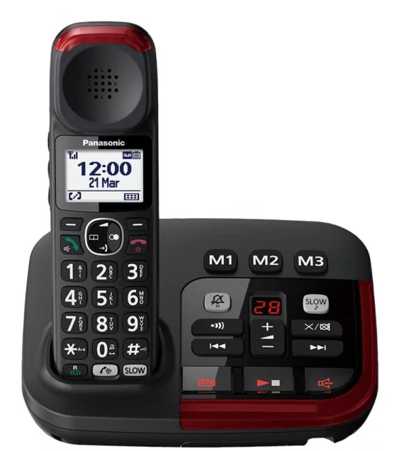 Panasonic KX-TGM420EXB Telefono DECT Cordless Nero con Segreteria e Display 1.8"