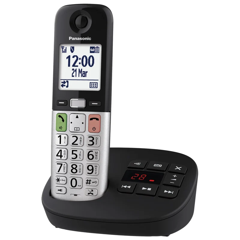 Panasonic Telefono Cordless KX-TGU430EXB Nero e Argento con Segreteria Telefonica