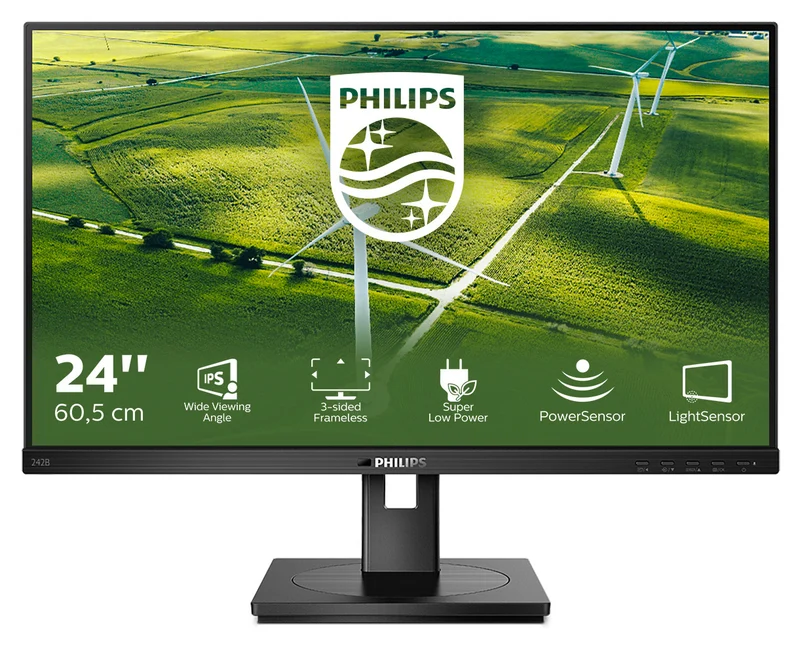 Philips 242B1G00 Monitor LED 23.8" Full HD IPS 75Hz HDMI DP VGA DVI Nero