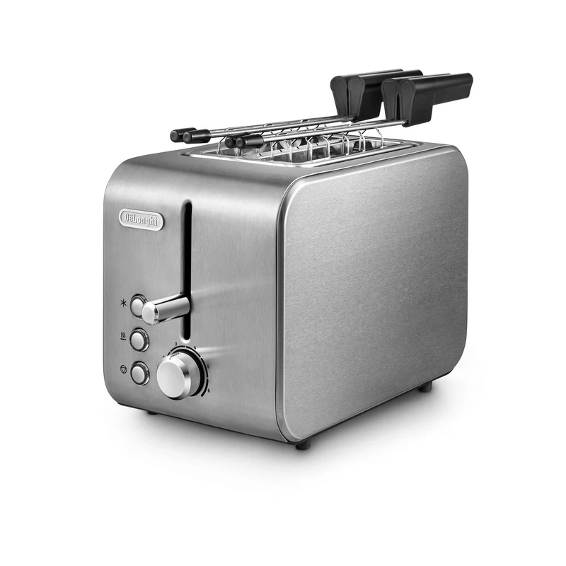 De'Longhi CTX2203 Tostapane 2 Fette 550W Acciaio con Funzione Scongelamento