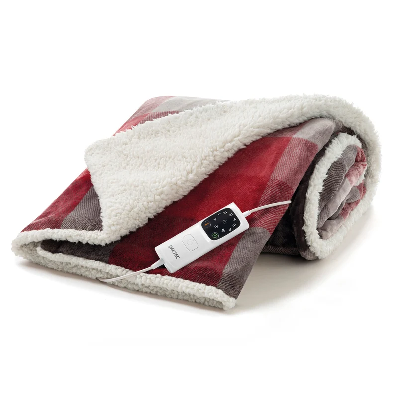 Imetec CaldoPlaid Coperta Elettrica Velluto 160x120cm 6 Livelli Calore Basso Consumo