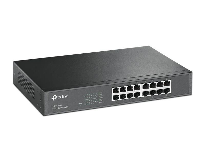 TP-Link TL-SG1016D Switch Ethernet Gigabit 16 porte non gestito nero rack