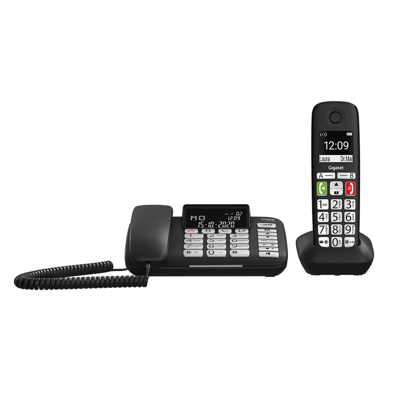 Gigaset DL780 Plus Telefono Cordless DECT Nero per Anziani con Display Grande