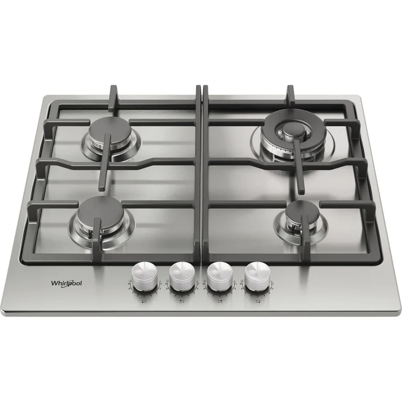 Whirlpool TGML 661 IX Piano Cottura Gas 4 Fornelli 58cm Da Incasso Acciaio Inox
