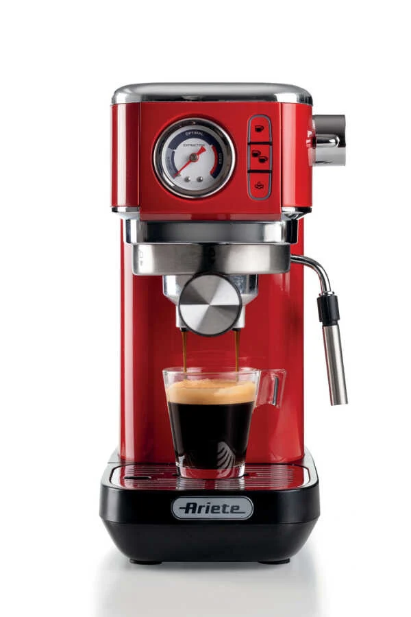 Ariete Linea Moderna 1381 Macchina Caffè Espresso 15 Bar, Rosso, Polvere/Cialde ESE