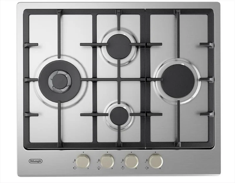 DE LONGHI - YLG 60 RFX piano cottura Acciaio inox Da incasso 60 cm Gas 4 Fornello(i)