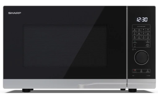 Sharp YC-PG284AE-S Microonde con Grill 28L 900W Nero/Argento Manopola e Touch
