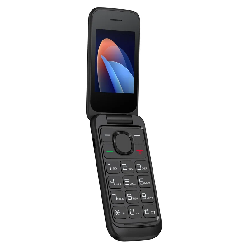 TCL Onetouch 5023 Telefono Cellulare Flip per Anziani Schermo 2.4" Tasti Grandi Nero