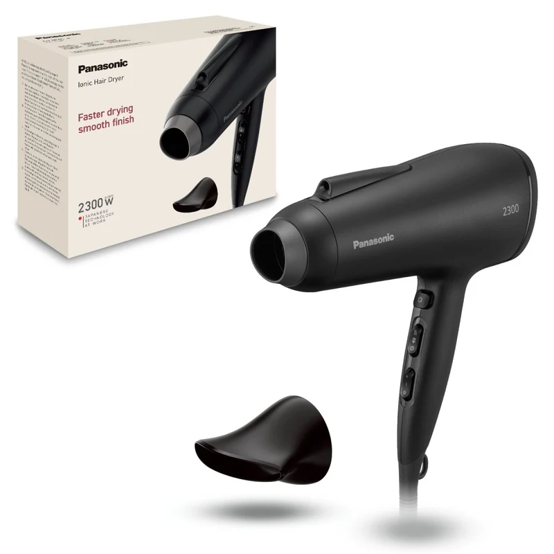 Panasonic EH-NE85-K825 Asciugacapelli Ionico 2300W Nero con Diffusore e 3 Temperature